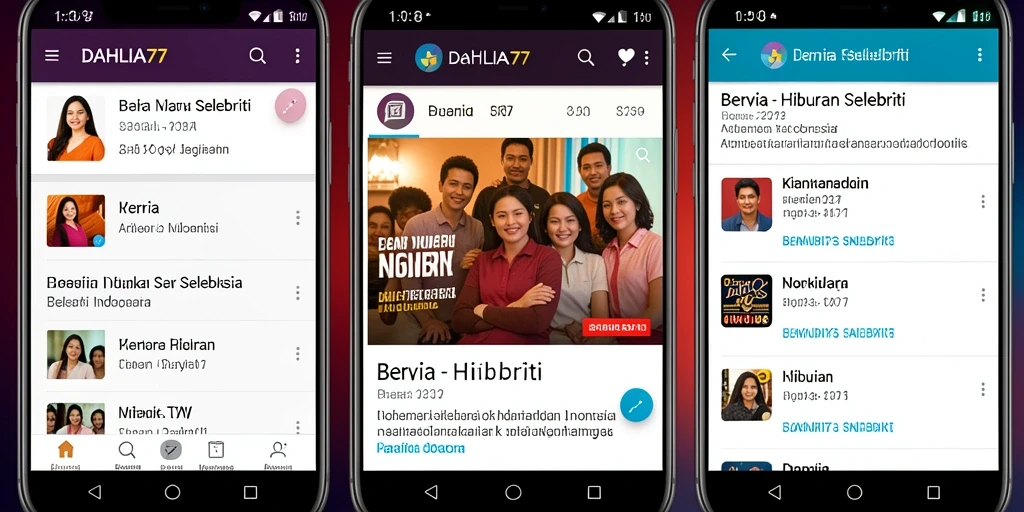 Tampilan antarmuka aplikasi DAHLIA77 yang menarik dan informatif.