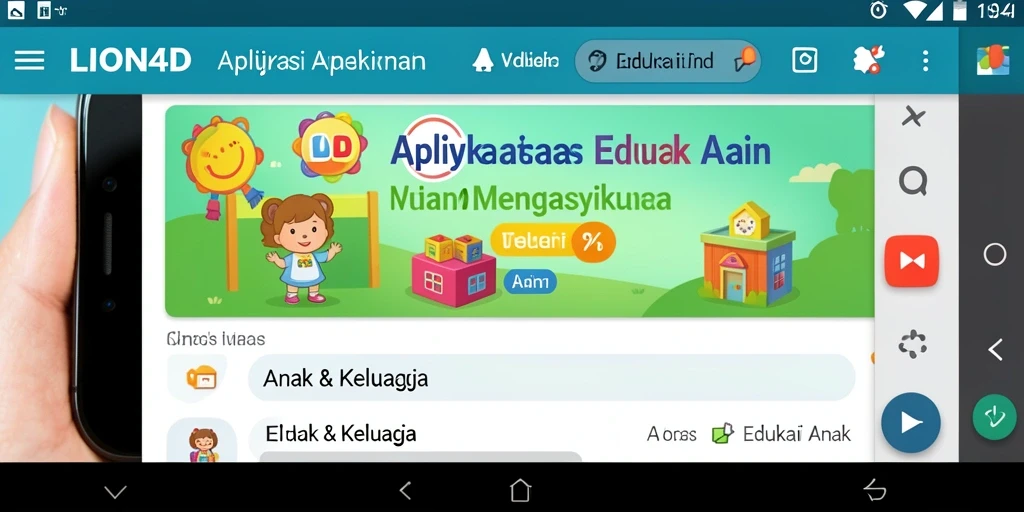 Antarmuka LION4D yang interaktif dan ceria untuk anak-anak.